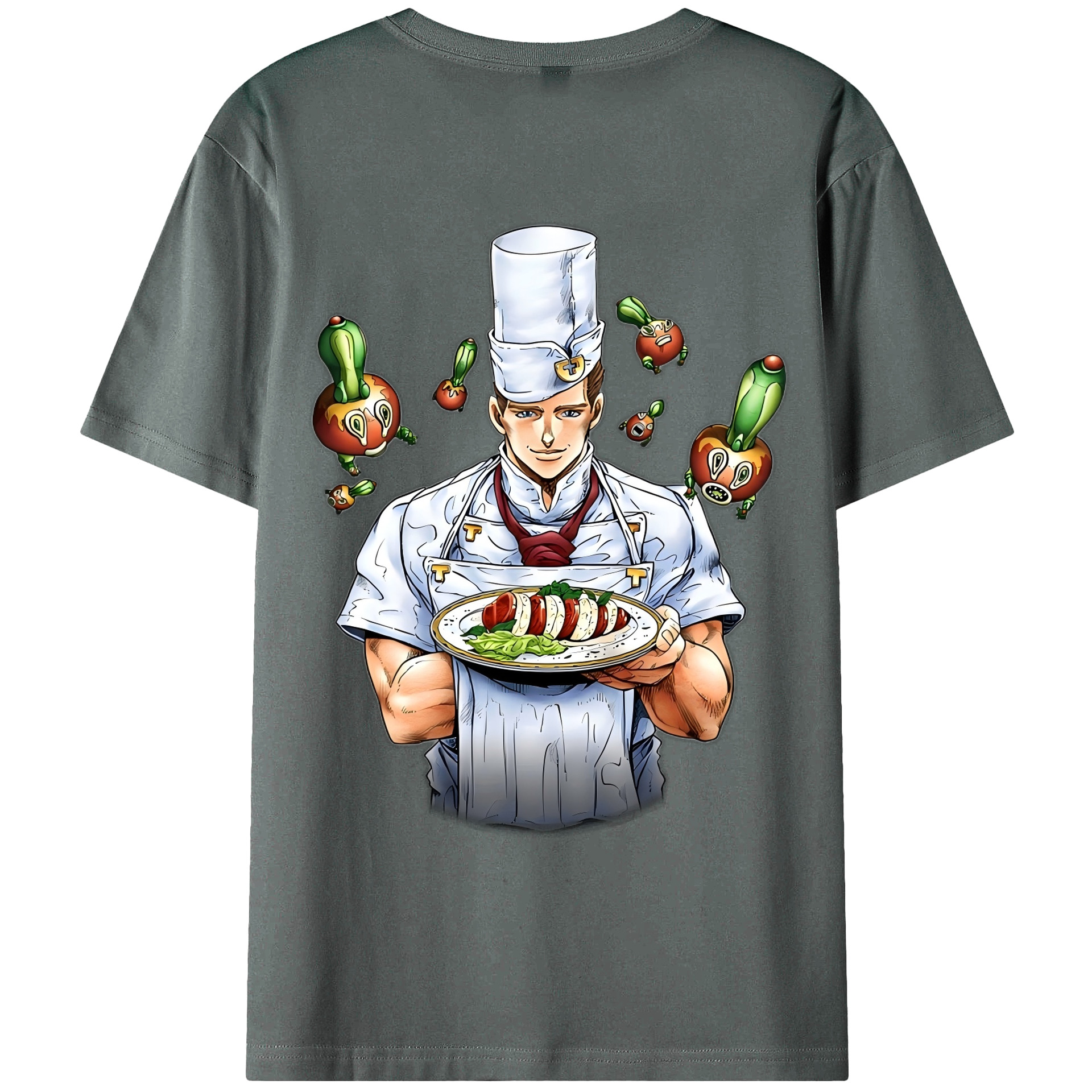 （画像用） ジョジョの奇妙な冒険 Tonio Trussardi JoJo's Bizarre Adventure トニオ?トラッサルディ 綿100％ メンズ半袖Tシャツ（バックプリント） 通気性